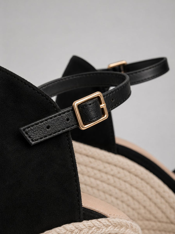 Women's Closed-Toe Espadrille Wedge Sandals Ankle Strap