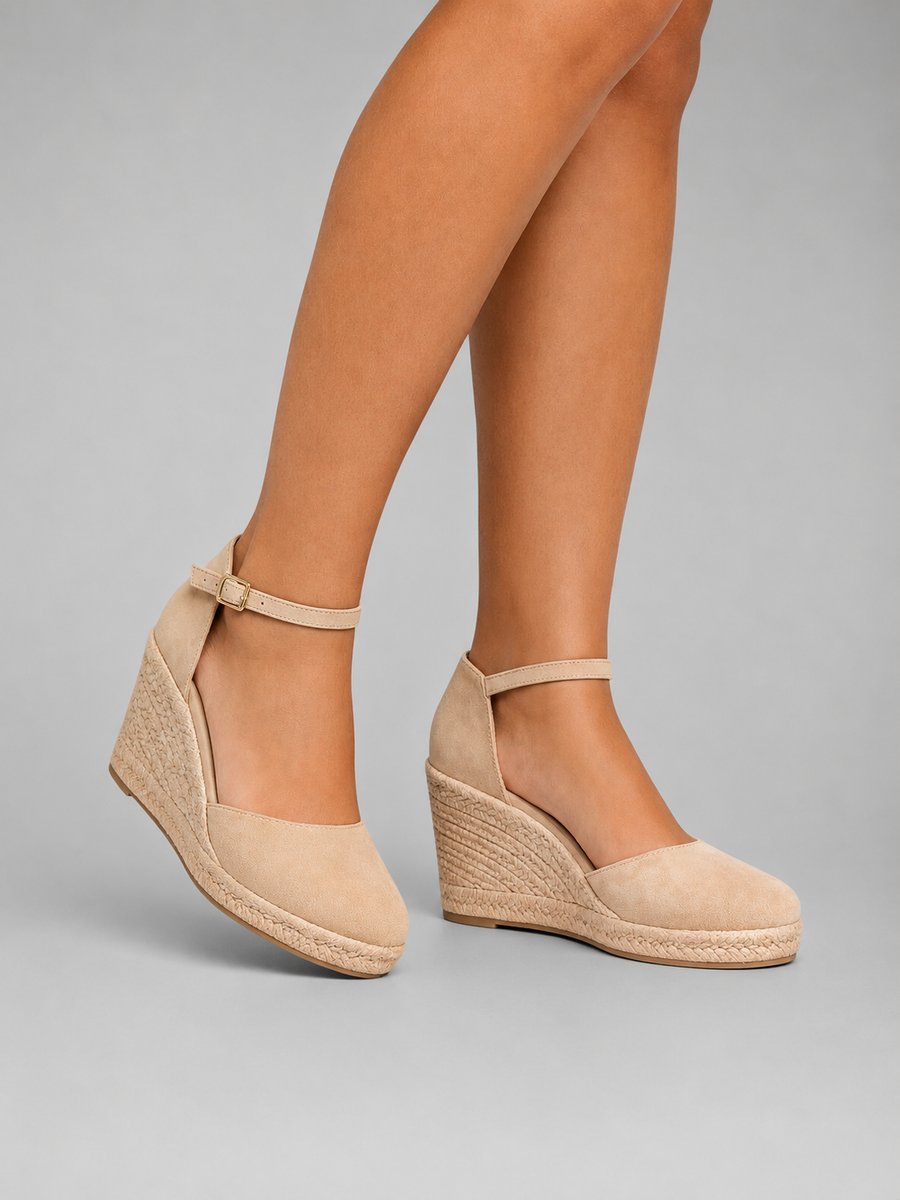 Women's Closed-Toe Espadrille Wedge Sandals Ankle Strap