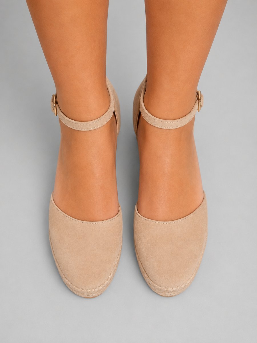 Women's Closed-Toe Espadrille Wedge Sandals Ankle Strap