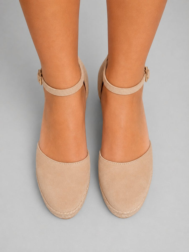 Women's Closed-Toe Espadrille Wedge Sandals Ankle Strap