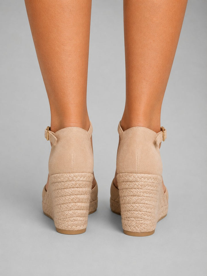 Women's Closed-Toe Espadrille Wedge Sandals Ankle Strap