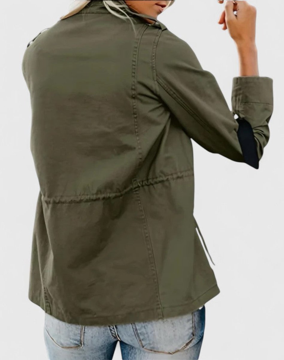 Women's Coat Lightweight Utility Jacket Drawstring Waist