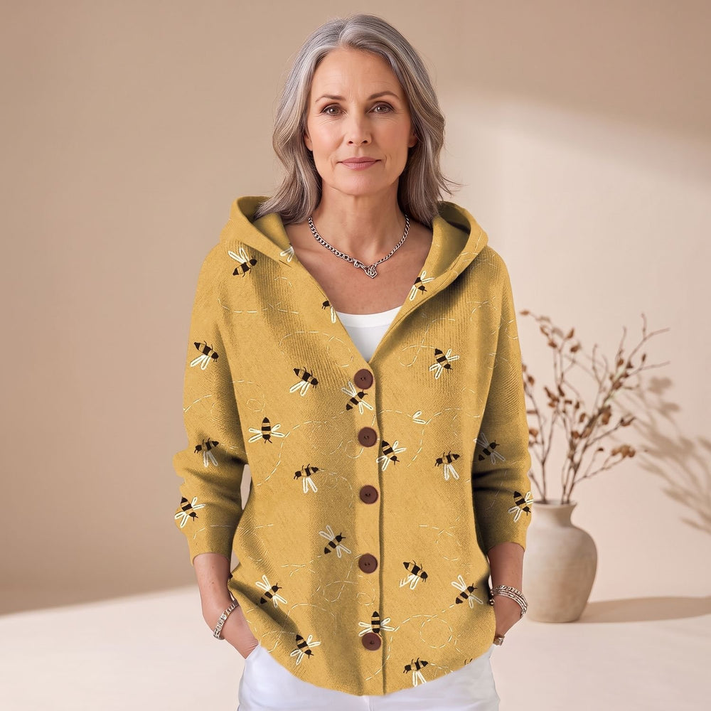 Women's Colorblock Hooded Button-Front Cardigan - Yellow