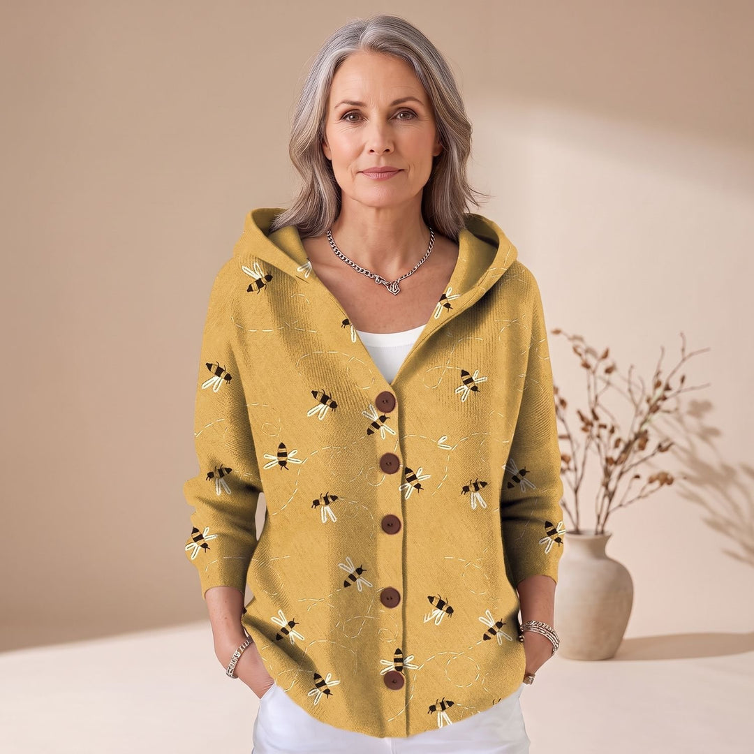 Women's Colorblock Hooded Button-Front Cardigan - Yellow