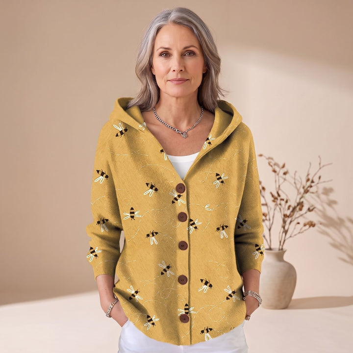 Women's Colorblock Hooded Button-Front Cardigan - Yellow
