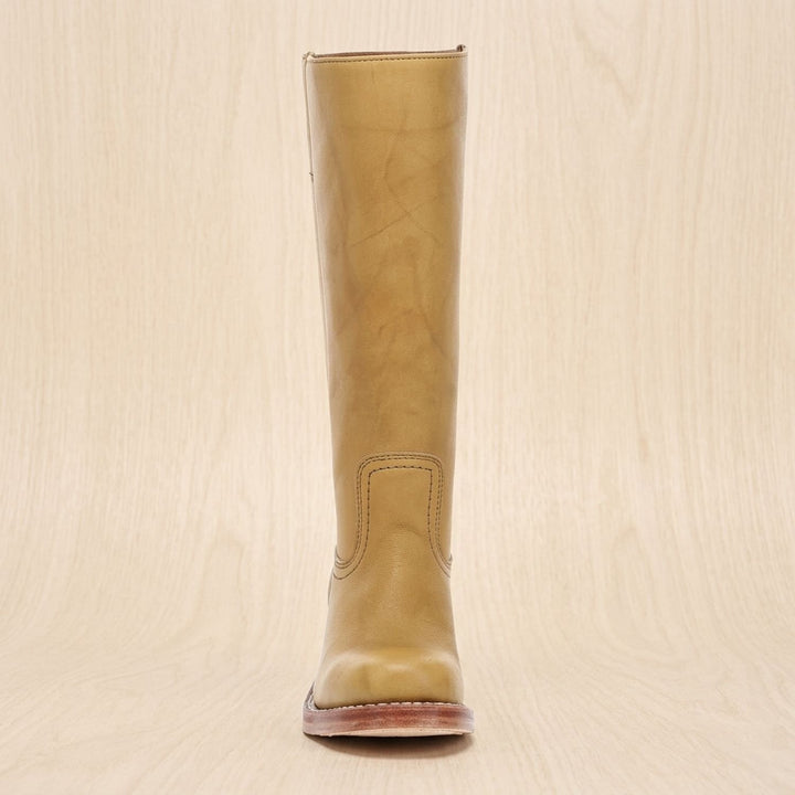 Women's Cowboy Knee-High Leather Block-Heel Boots