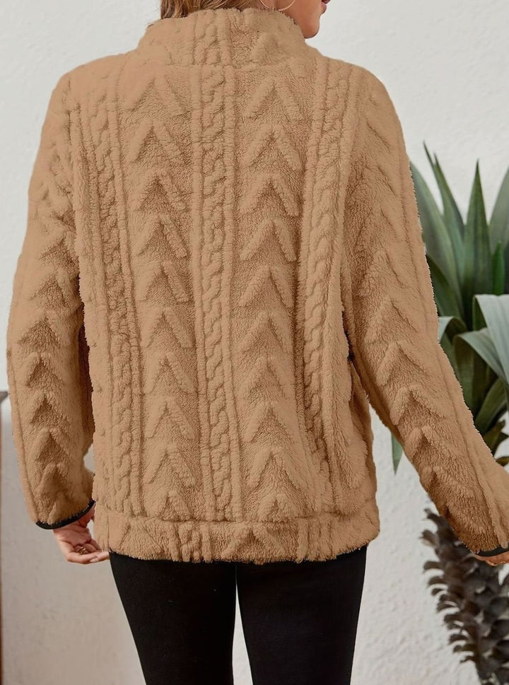 Women's Cozy Fleece Half-Zip Kangaroo Pocket Pullover Sweater