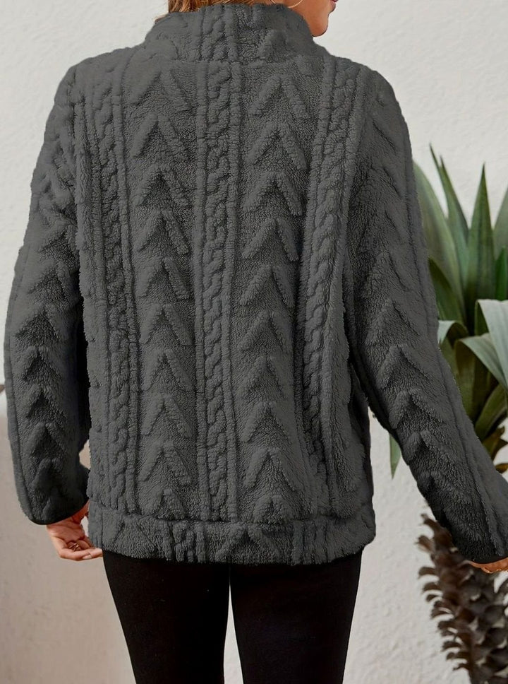 Women's Cozy Fleece Half-Zip Kangaroo Pocket Pullover Sweater