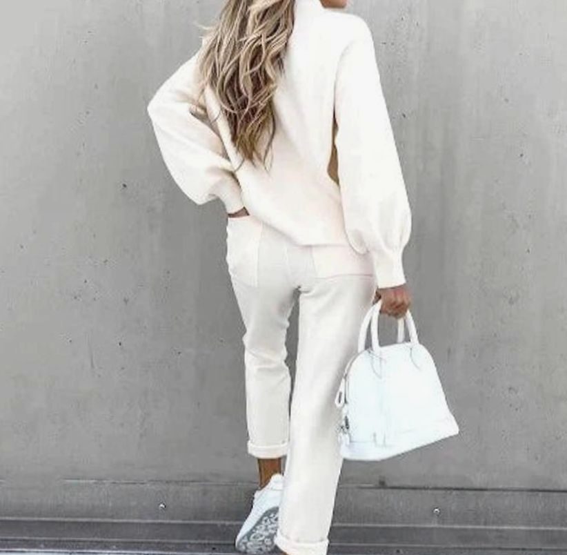 Women's Cozy Two-Piece Relaxed-Fit Drawstring Tracksuit Outfit