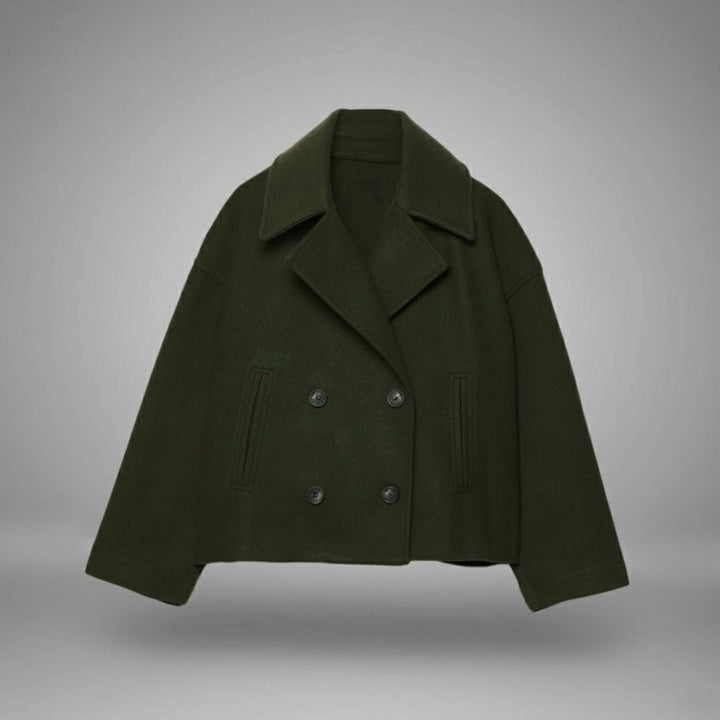 Women's Cropped Double-Breasted Short Jacket Tailored Coat