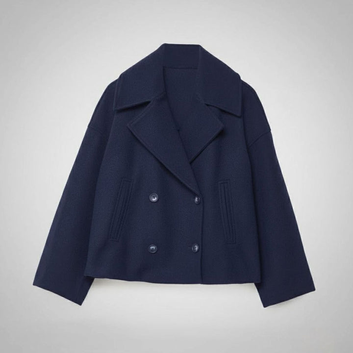 Women's Cropped Double-Breasted Short Jacket Tailored Coat