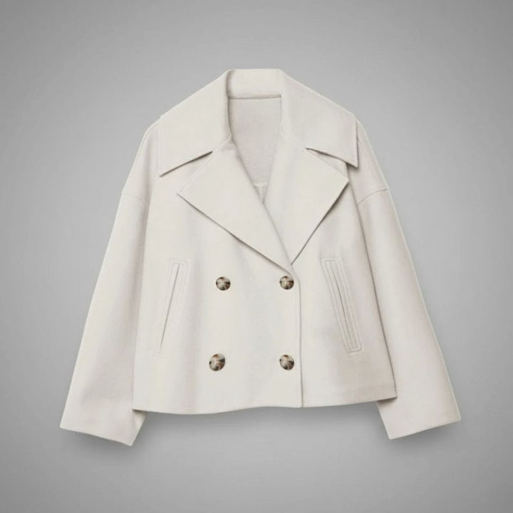 Women's Cropped Double-Breasted Short Jacket Tailored Coat