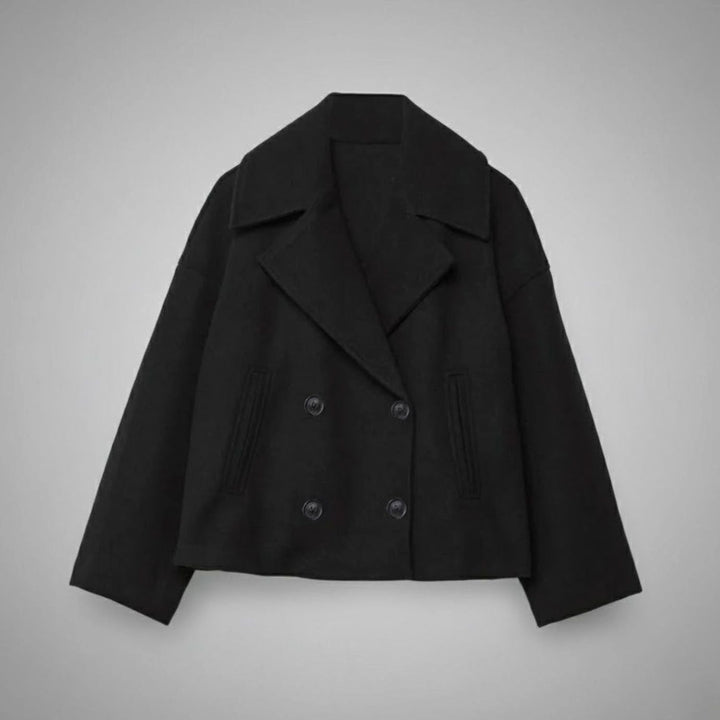 Women's Cropped Double-Breasted Short Jacket Tailored Coat