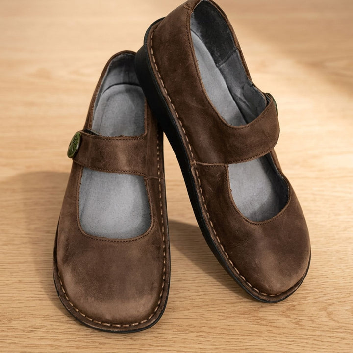 Women's Cushioned Mary Jane Walking Shoes Slip-On Flat
