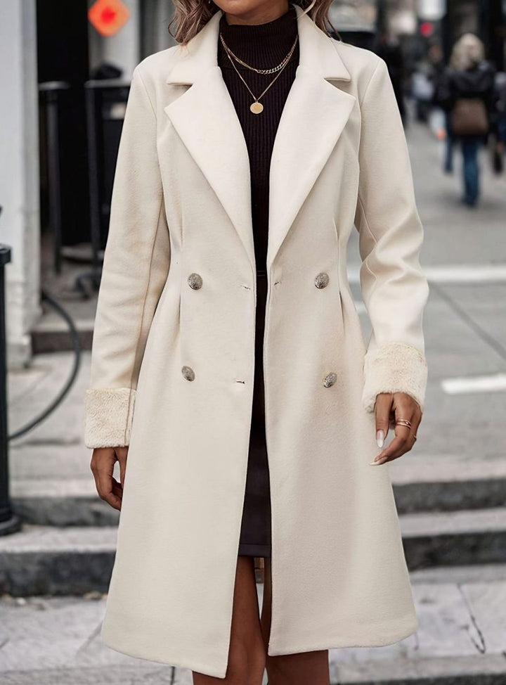 Women's Double-Breasted Longline Tailored Winter Coat