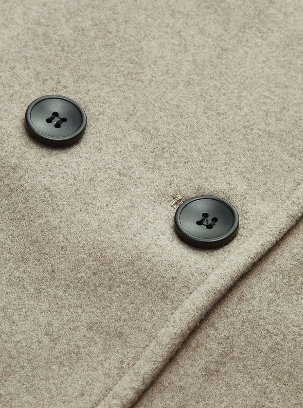 Women's Double-Breasted Stand-Collar Wool Pea Coat