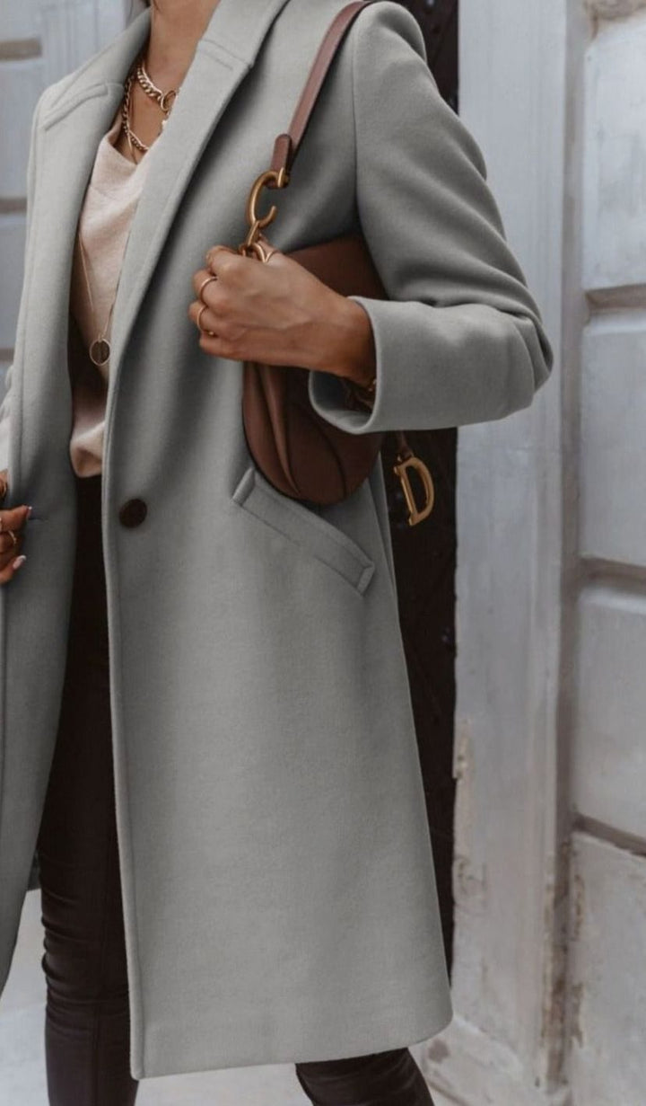 Women's Double-Breasted Tailored Long Coat