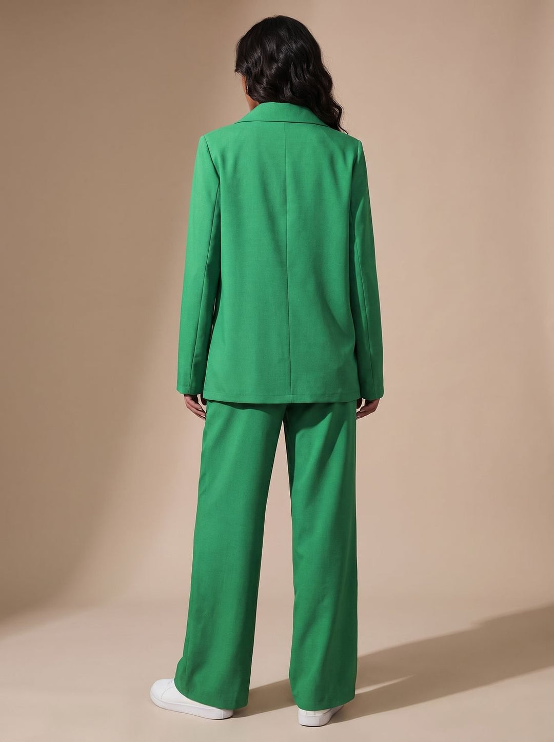 Women's Double-Breasted Tailored Wide-Leg Blazer Pants Suit Set