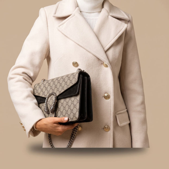 Women's Double-Breasted Tailored Wool-Blend Midi Coat