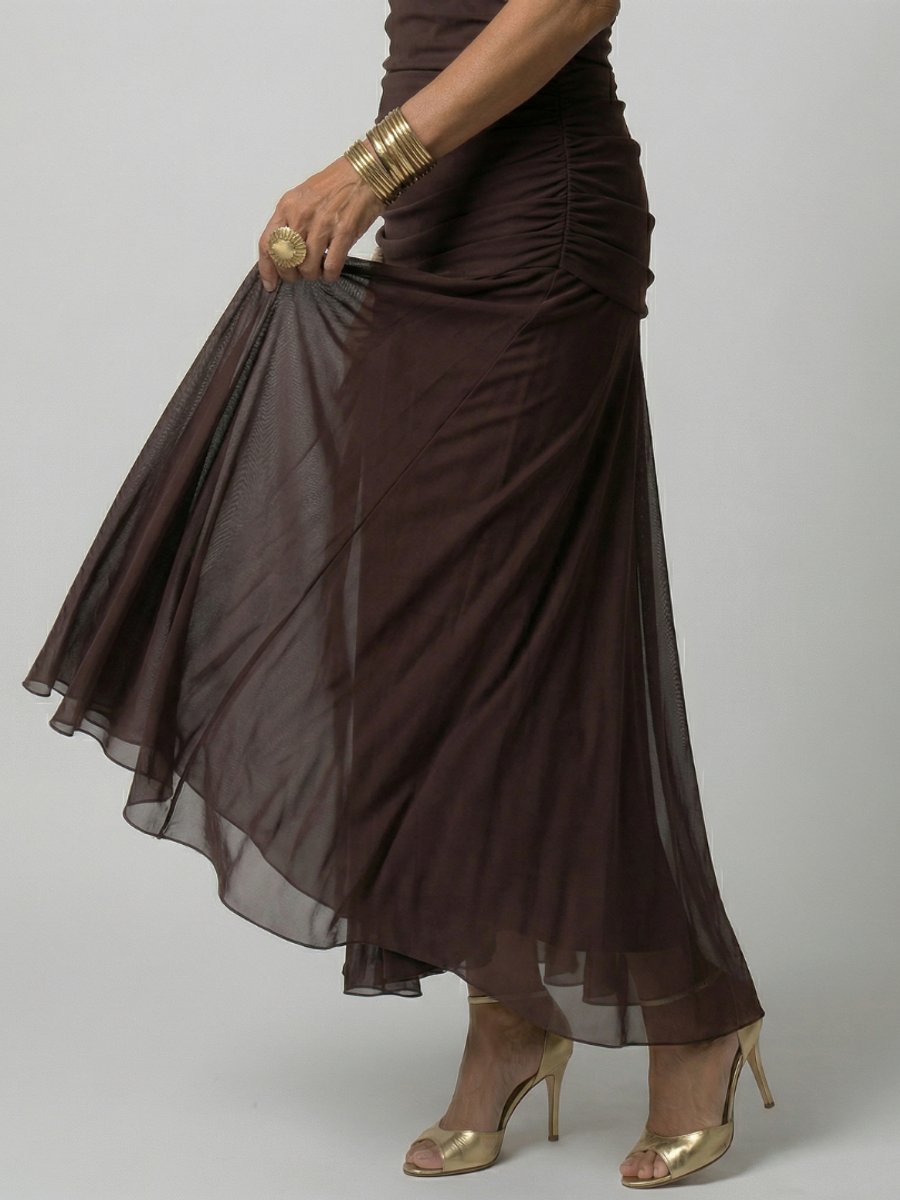 Women's Dress Off-Shoulder Draped-Neckline Floral Midi