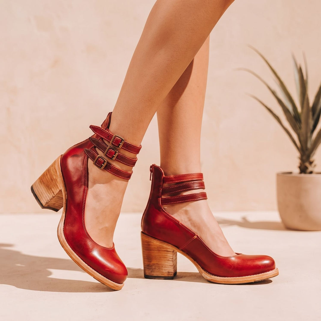 Women's Elegant Double-Buckle Block-Heel Ankle Boots