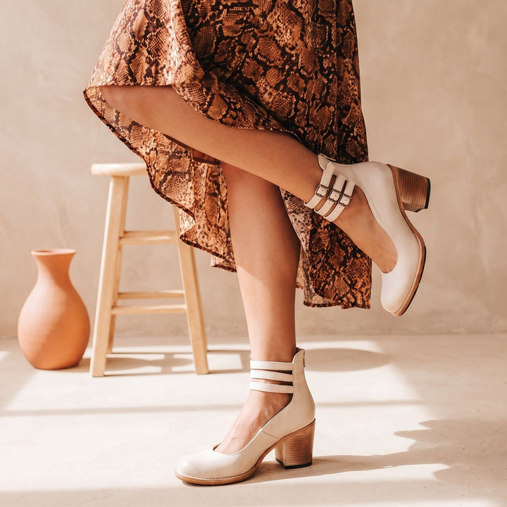 Women's Elegant Double-Buckle Block-Heel Ankle Boots