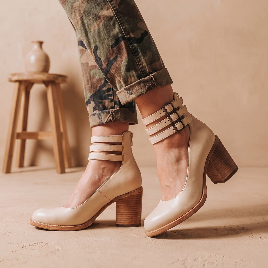 Women's Elegant Double-Buckle Block-Heel Ankle Boots
