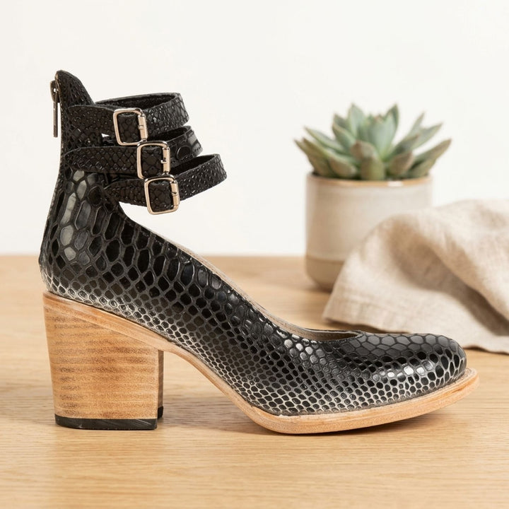Women's Elegant Double-Buckle Block-Heel Ankle Boots