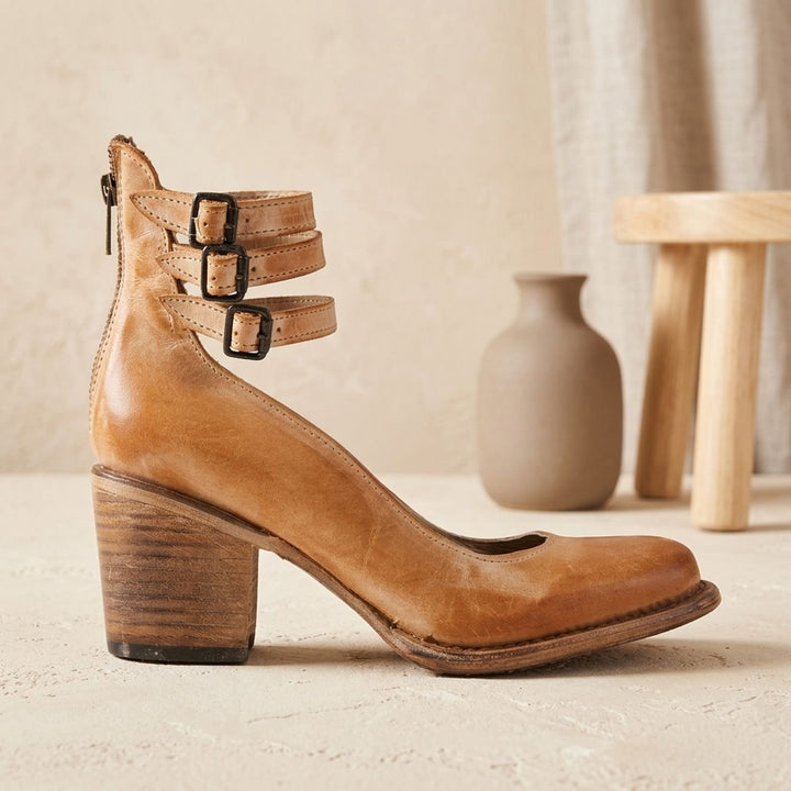 Women's Elegant Double-Buckle Block-Heel Ankle Boots