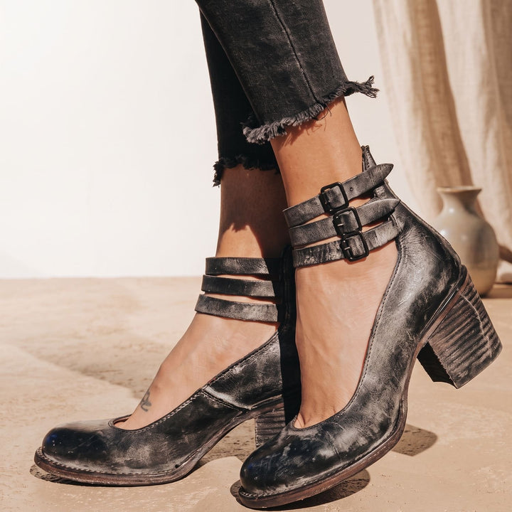 Women's Elegant Double-Buckle Block-Heel Ankle Boots