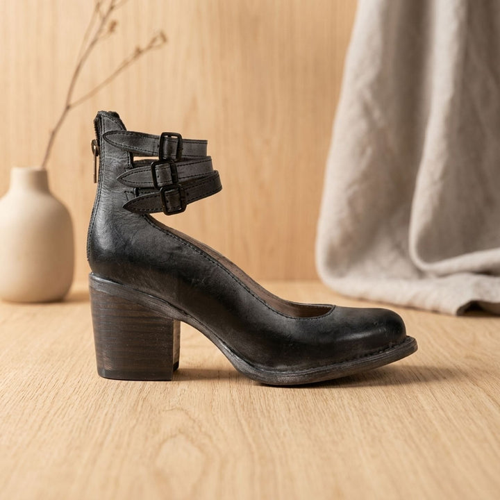 Women's Elegant Double-Buckle Block-Heel Ankle Boots