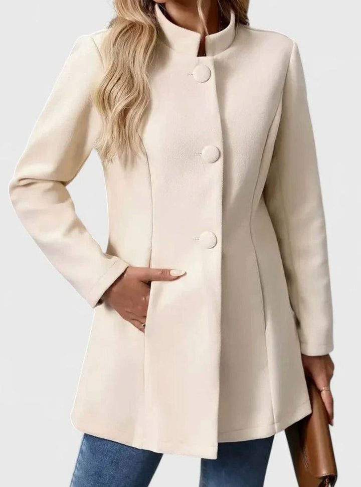 Women's Elegant Stand-Collar Button-Front Formal Jacket