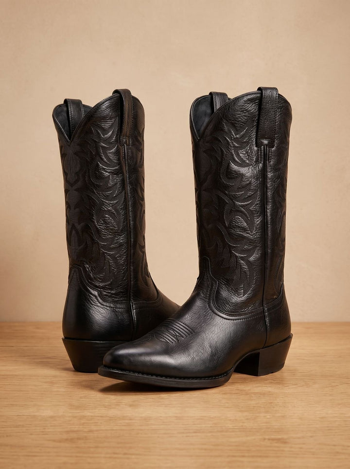 Women's Embroidered Mid-Calf Block-Heel Cowboy Boots