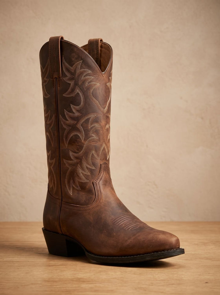 Women's Embroidered Mid-Calf Block-Heel Cowboy Boots