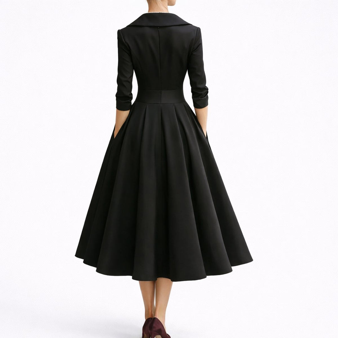 Women's Fall Wedding Guest Dresses Structured A-Line Midi Dress
