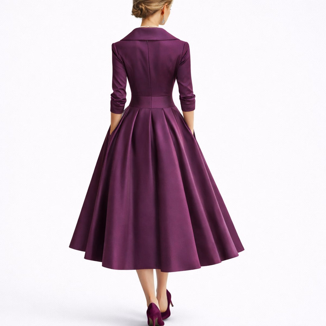 Women's Fall Wedding Guest Dresses Structured A-Line Midi Dress