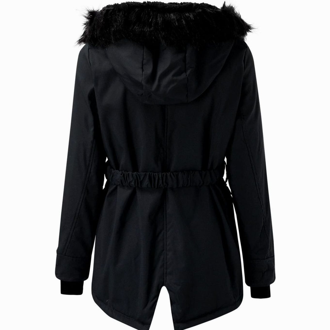 Women's Faux Fur Hood Fitted Parka Winter Coat