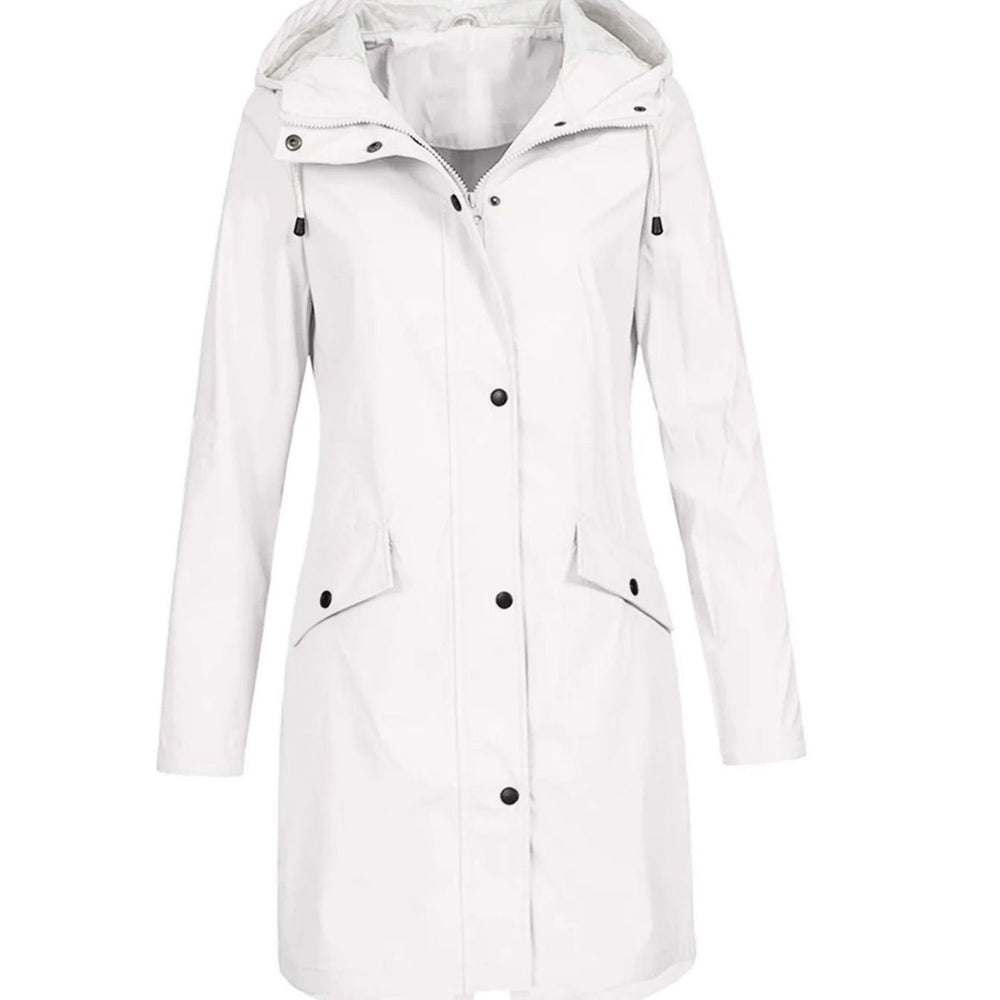 Women's Faux Fur-Lined Hooded Longline Winter Coat - White