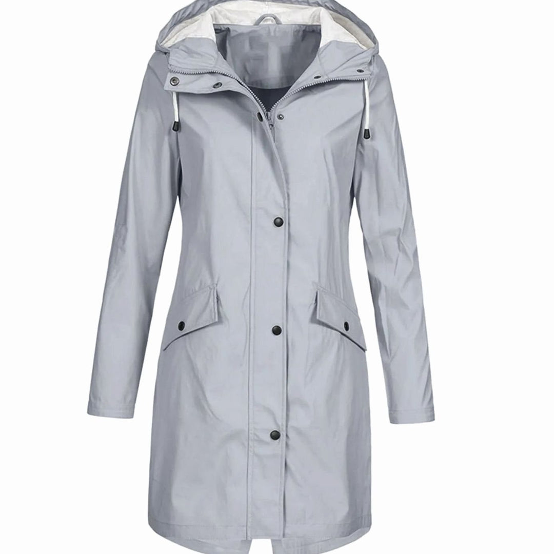 Women's Faux Fur-Lined Hooded Longline Winter Coat - Grey