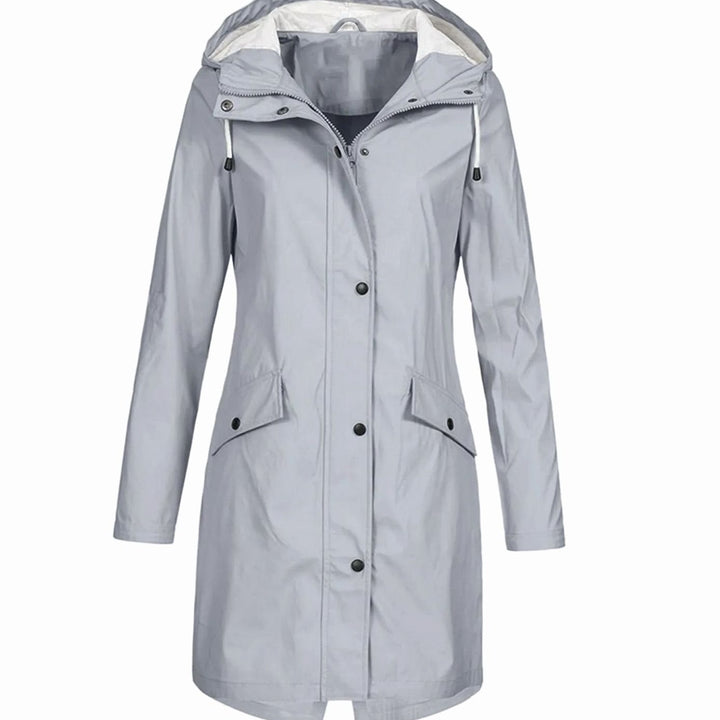 Women's Faux Fur-Lined Hooded Longline Winter Coat - Grey