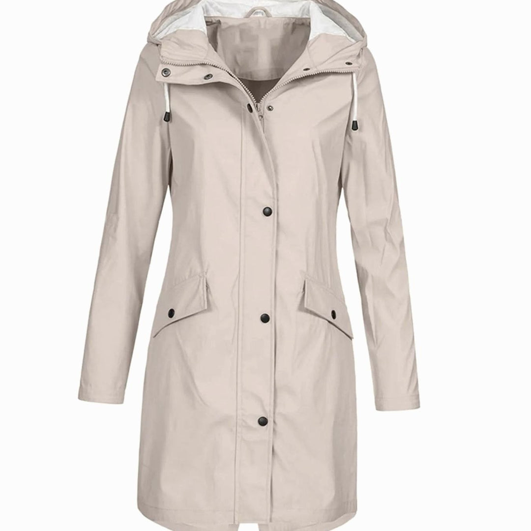 Women's Faux Fur-Lined Hooded Longline Winter Coat - Apricot