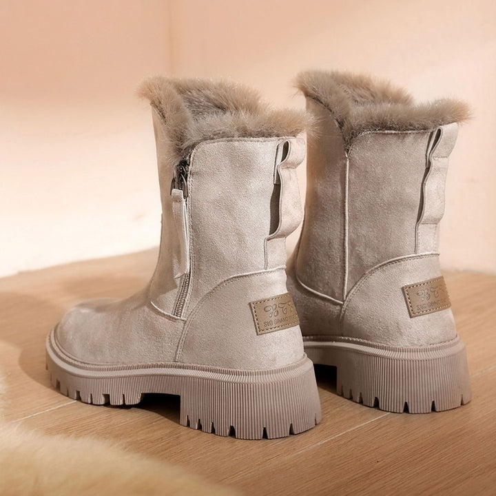 Women's Faux Fur-Trim Suede-Look Winter Ankle Boots