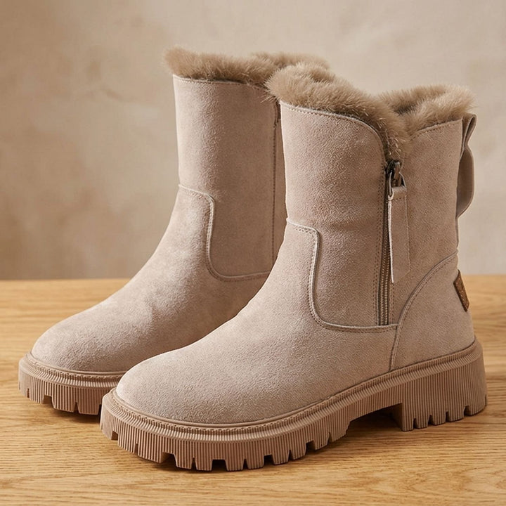 Women's Faux Fur-Trim Suede-Look Winter Ankle Boots