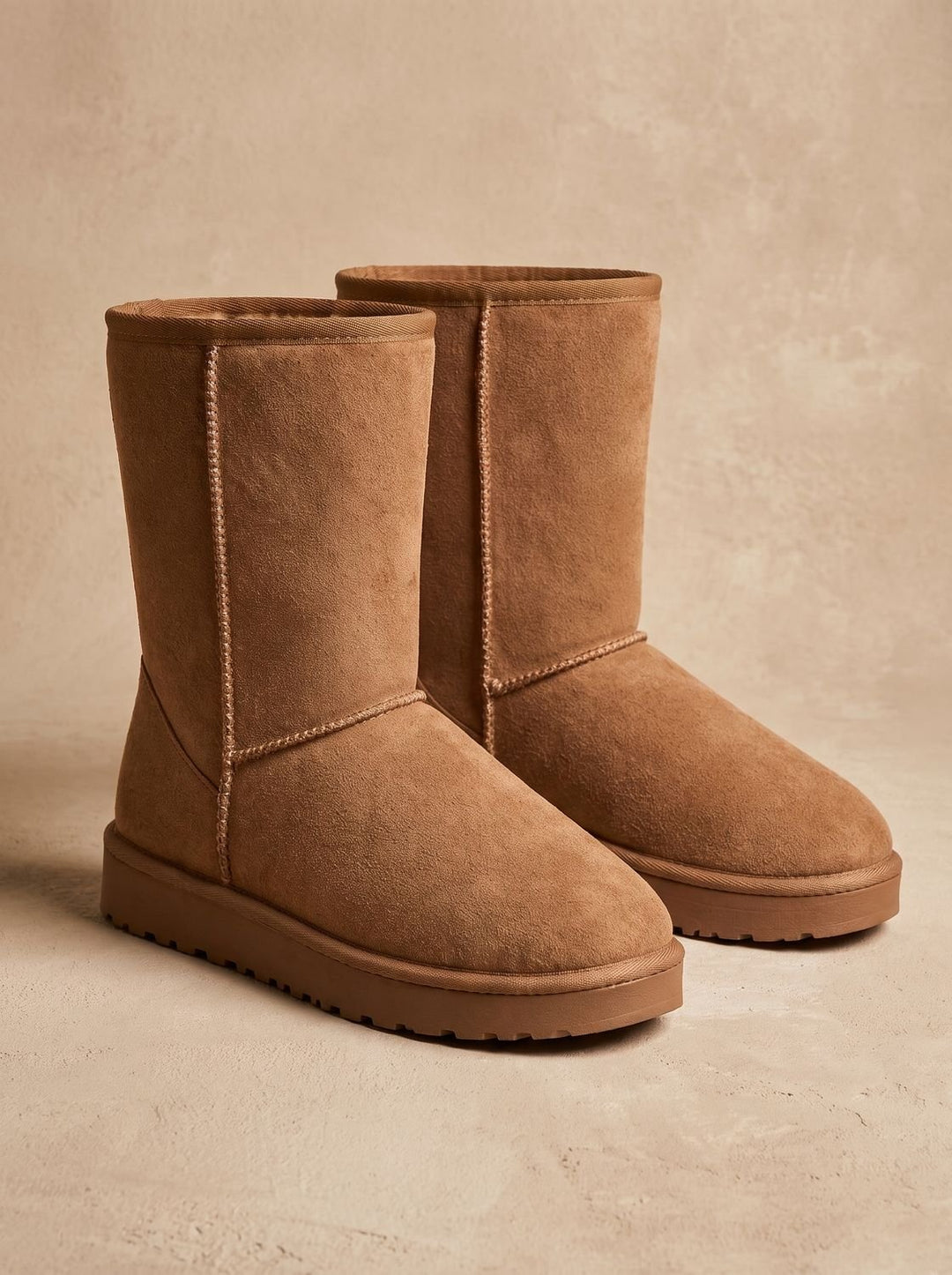 Women's Faux-Suede Sherpa-Lined Mid-Calf Winter Snow Boots