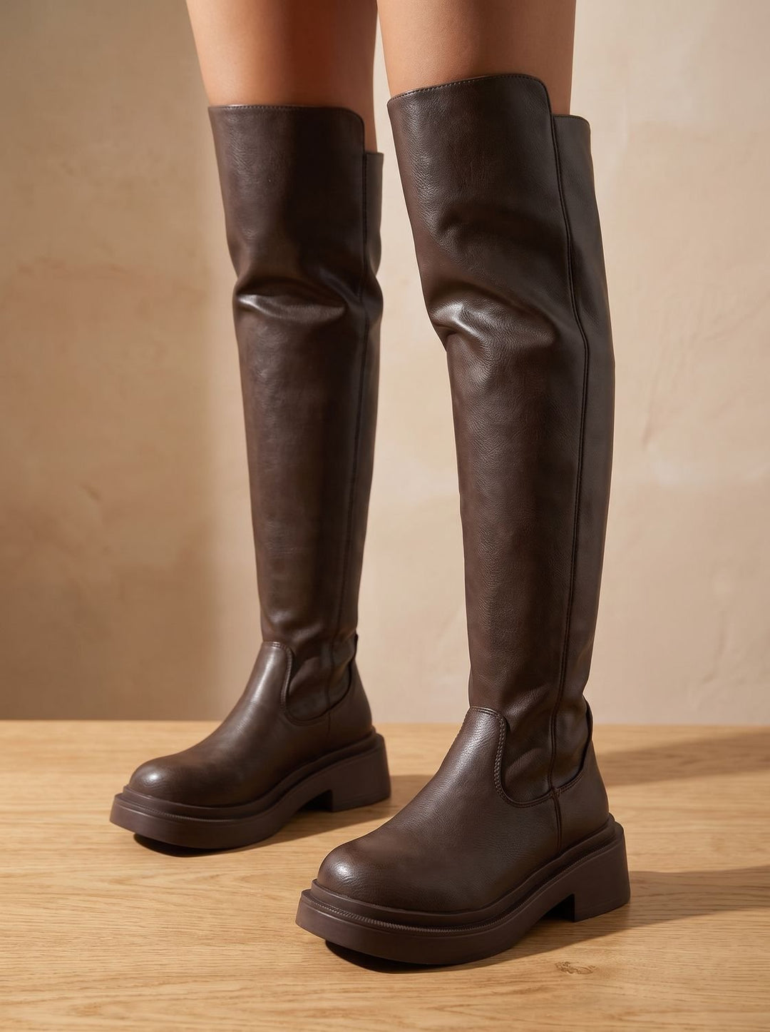 Women's Flat Over-the-Knee Side-Zip Stretch-Back Boots