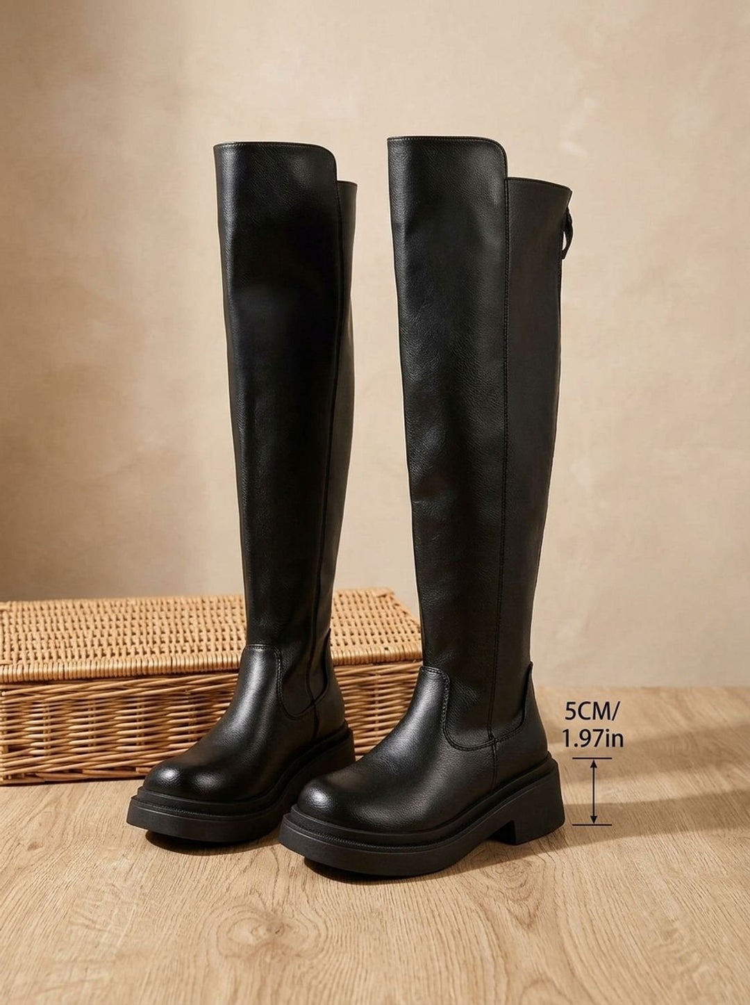 Women's Flat Over-the-Knee Side-Zip Stretch-Back Boots