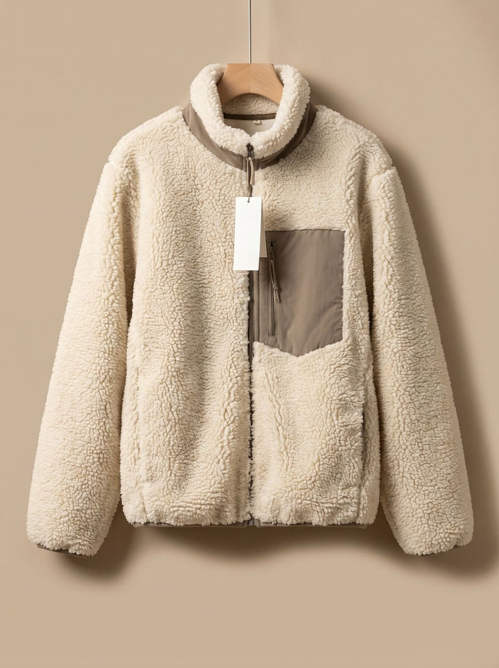 Women's Full Zip-Up Sherpa Fleece Relaxed-Fit Jacket - Coffee