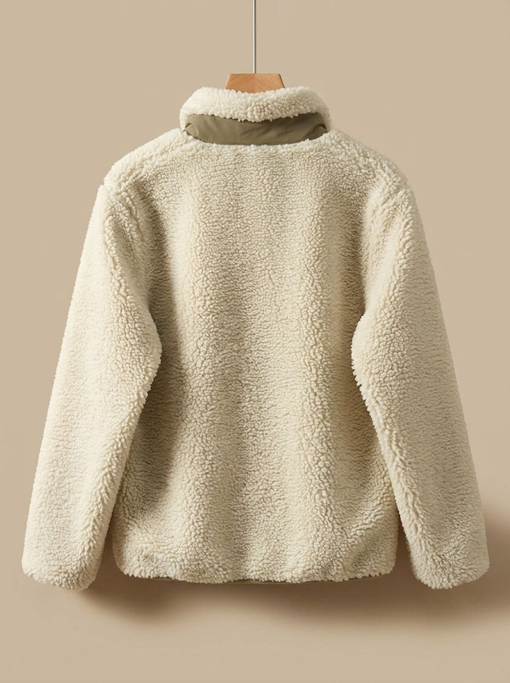 Women's Full Zip-Up Sherpa Fleece Relaxed-Fit Jacket