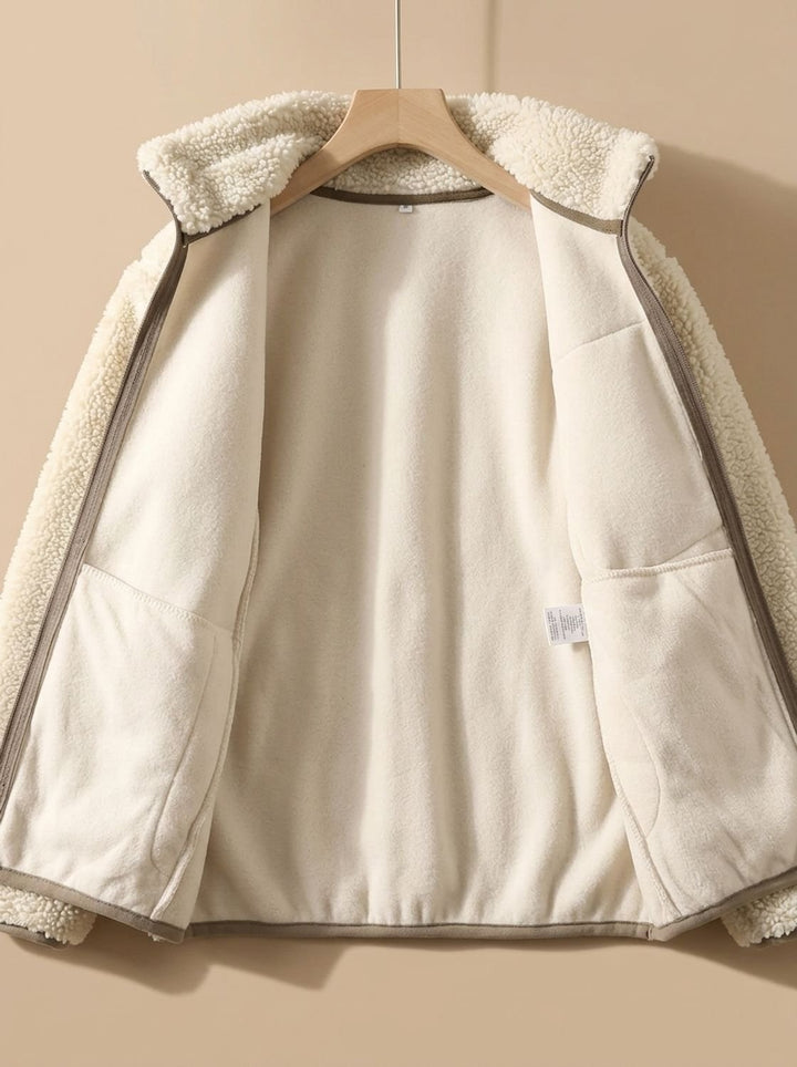 Women's Full Zip-Up Sherpa Fleece Relaxed-Fit Jacket