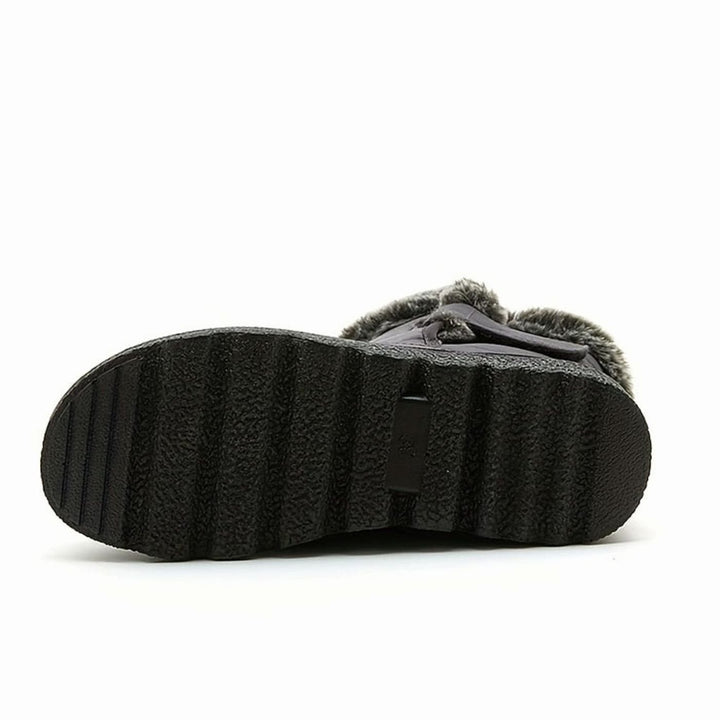 Women's Fur-Trimmed Quilted Snow Boots Grip Sole